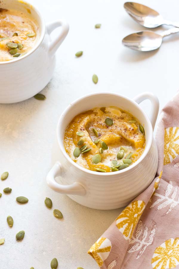 Vegan Autumn Glow Soup is a seasonal favorite and my personal health elixir. The flavors of this soup are just what you need on a chilly day.
