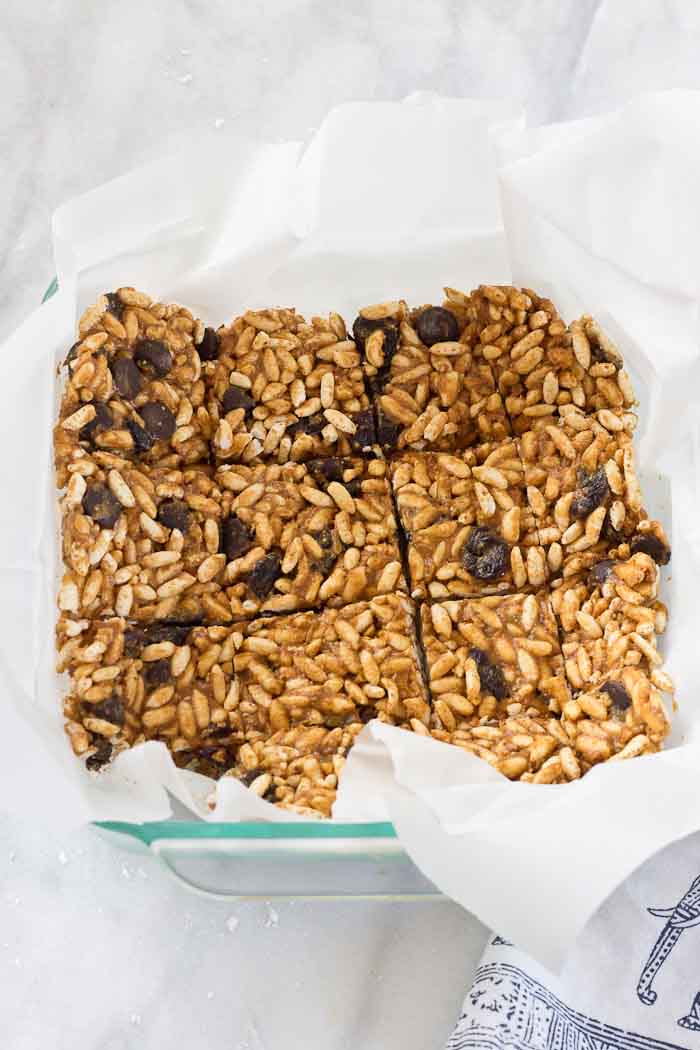 These Crunchy Peanut Butter Chocolate Chip Bars are all the rage-- perfect for a quick snack after school or work. Heck, they're delicious for breakfast or to satisfy those late night PB and chocolate cravings. 