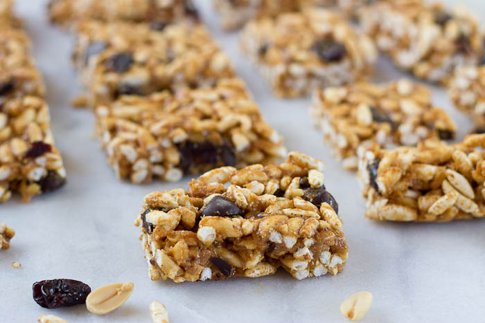 These Crunchy Peanut Butter Chocolate Chip Bars are all the rage-- perfect for a quick snack after school or work. Heck, they're delicious for breakfast or to satisfy those late night PB and chocolate cravings. 