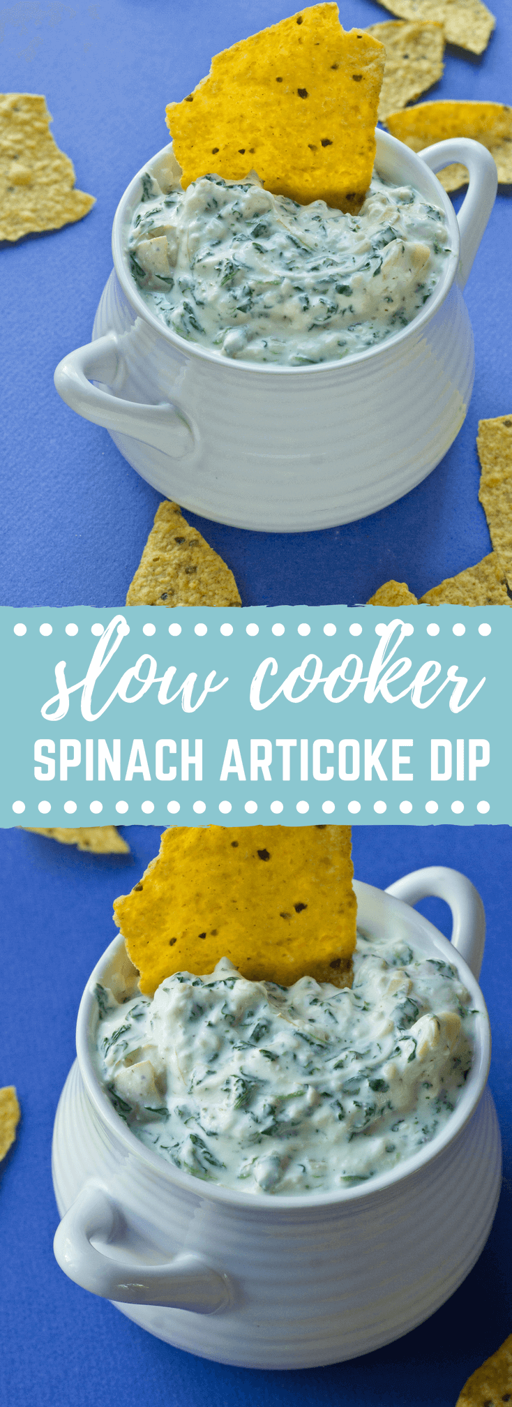 Who needs an EASY last minute crowd pleasing appetizer? Get the chips and crudités ready, this recipe for Slow Cooker Spinach Artichoke Dip one is super yum! 