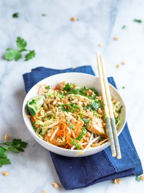 Oh you guys! These Low Carb Chicken Pad Thai Zoodles have so much flavor and are LOADED with veggies. I created this zucchini noodles recipe for those of us that love all the veggies.... but we still have those Chicken Pad Thai cravings!!!