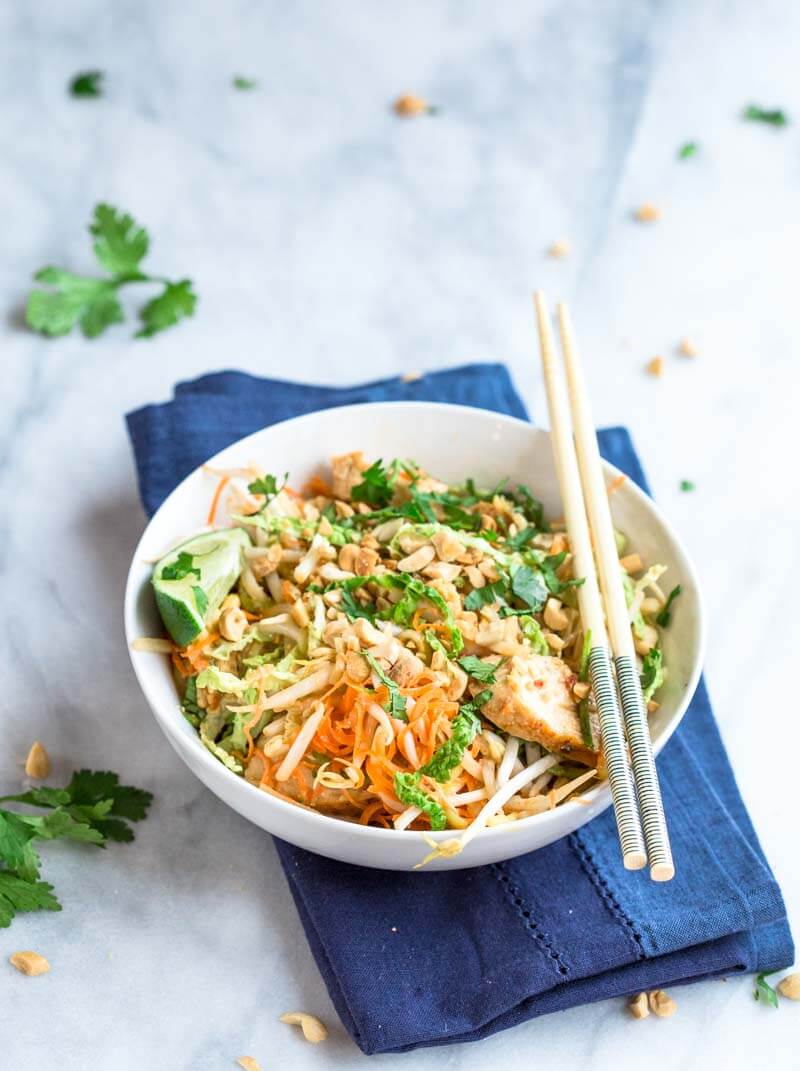 Low Carb Chicken Pad Thai Zoodles Zucchini Noodles Recipe