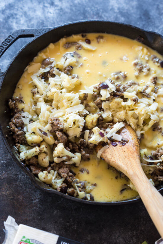 Low Carb Cauliflower Breakfast Skillet Casserole