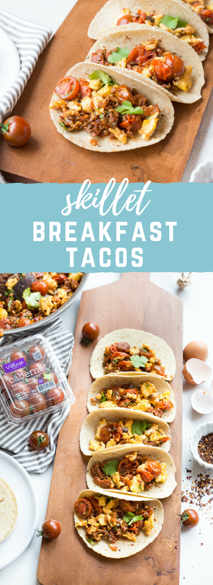 Get excited because these Skillet Breakfast Tacos with Chorizo and Tomatoes are da bomb dot com. Like literally flavor explosion in every bite. This recipe is one of those can’t stop, won’t stop type of breakfast recipes. Seconds? Yes, please!