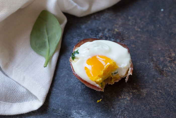 Ham Spinach Egg Cups are an easy meal prep that is high in protein and low carb. Simply bake in a muffin tin to have a healthy breakfast at the ready... made with only 4 ingredients! 