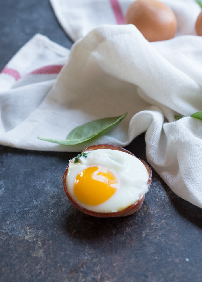 Ham Spinach Egg Cups are an easy meal prep that is high in protein and low carb. Simply bake in a muffin tin to have a healthy breakfast at the ready... made with only 4 ingredients! 