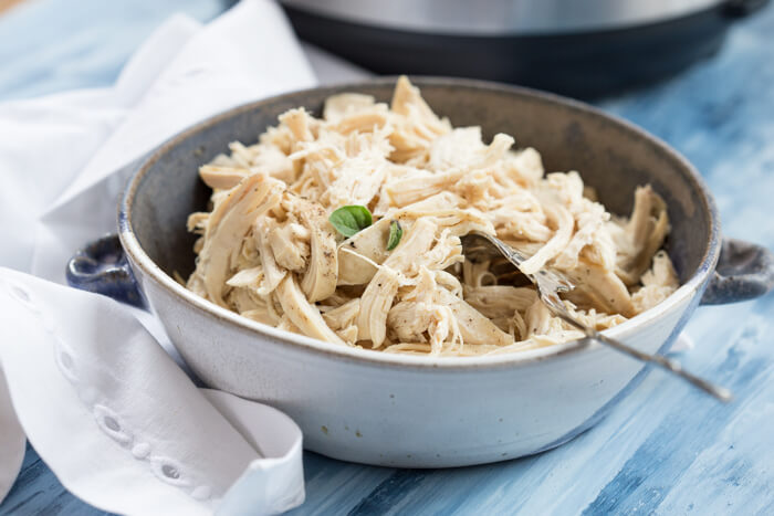 Instant Pot Shredded Chicken  Fresh or Frozen Breasts or Thighs