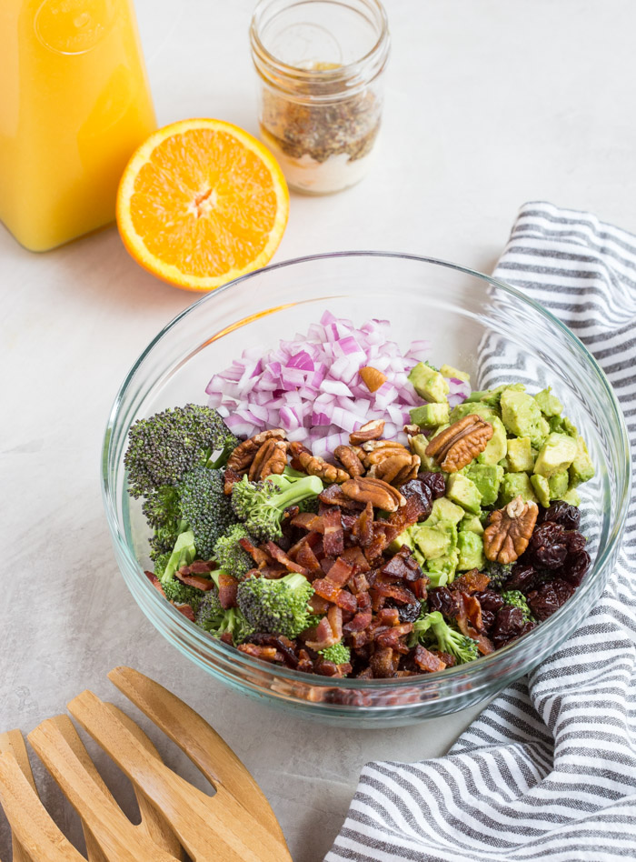 Traditional broccoli salad gets upgraded with creamy avocado and tangy citrusy dressing, you don’t want to leave out this Broccoli Citrus Salad from your next cookout.