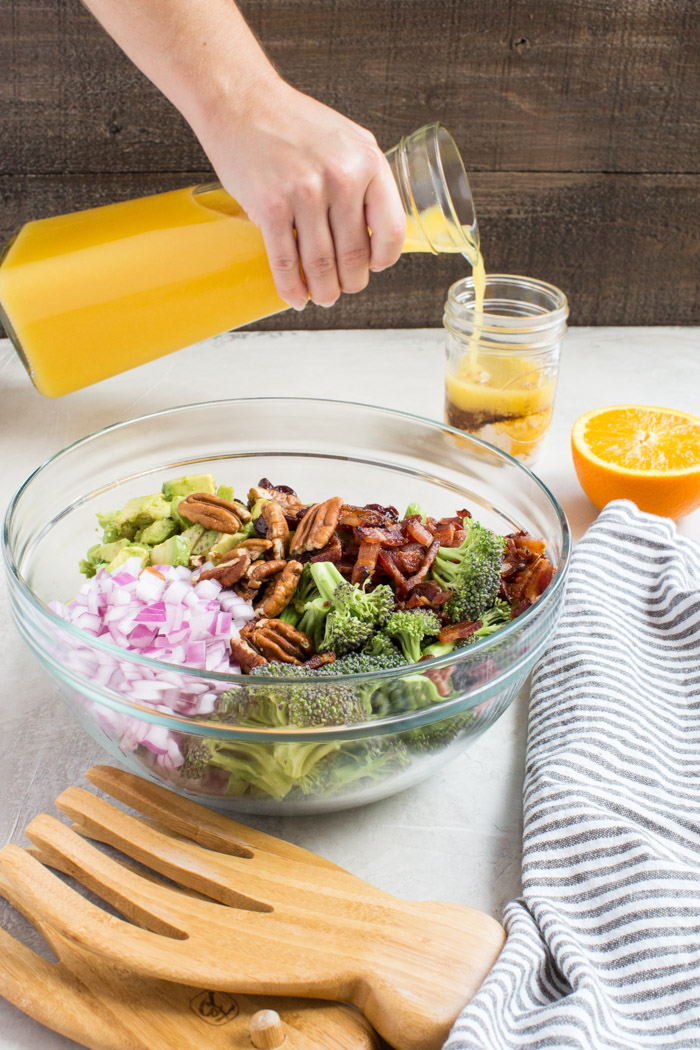 Traditional broccoli salad gets upgraded with creamy avocado and tangy citrusy dressing, you don’t want to leave out this Broccoli Citrus Salad from your next cookout.