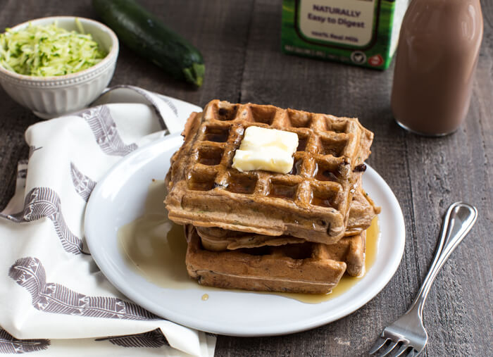 Chocolate Milk Zucchini Waffles... chocolate milk waffles with hidden veggies you can't taste, your next breakfast obsession awaits.