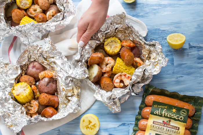 The traditional low country boil just got easier with these Low Country Boil Foil Packs that are ready for the grill, any day of the week! These packs are less fuss and take only minutes to put together.