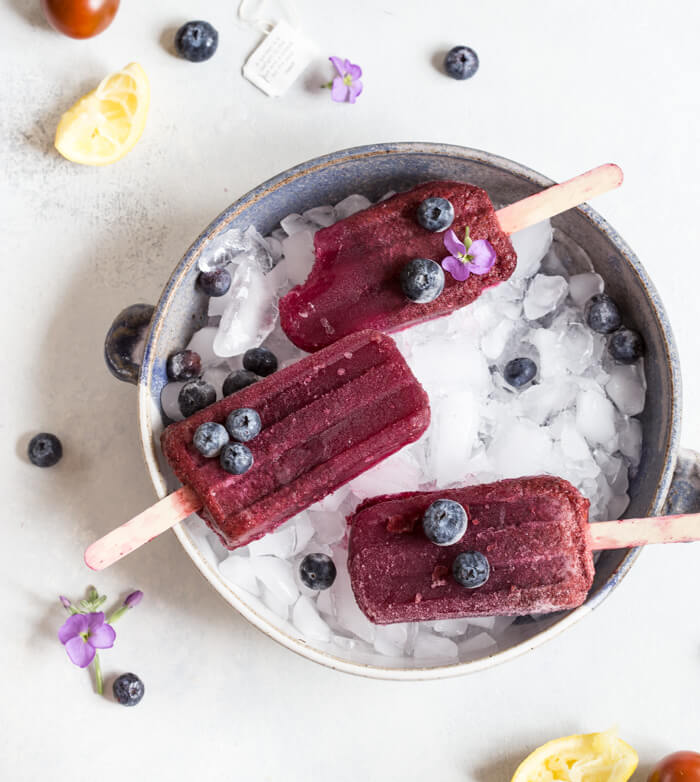 If you’re looking for more YUMMY ways to sneak in a little extra veg into your (or the fam’s) diet, look no further than making a batch (or all 4) of these savory fruit and veggie popsicles.