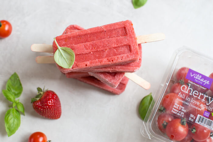 If you’re looking for more YUMMY ways to sneak in a little extra veg into your (or the fam’s) diet, look no further than making a batch (or all 4) of these savory fruit and veggie popsicles.