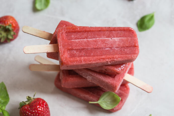 If you’re looking for more YUMMY ways to sneak in a little extra veg into your (or the fam’s) diet, look no further than making a batch (or all 4) of these savory fruit and veggie popsicles.