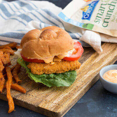 Want to bring home restaurant style flavor and have it on the table in less than 25 minutes? Get this Crispy Fish Sandwich with Sriracha Mayo Dressing on the menu!