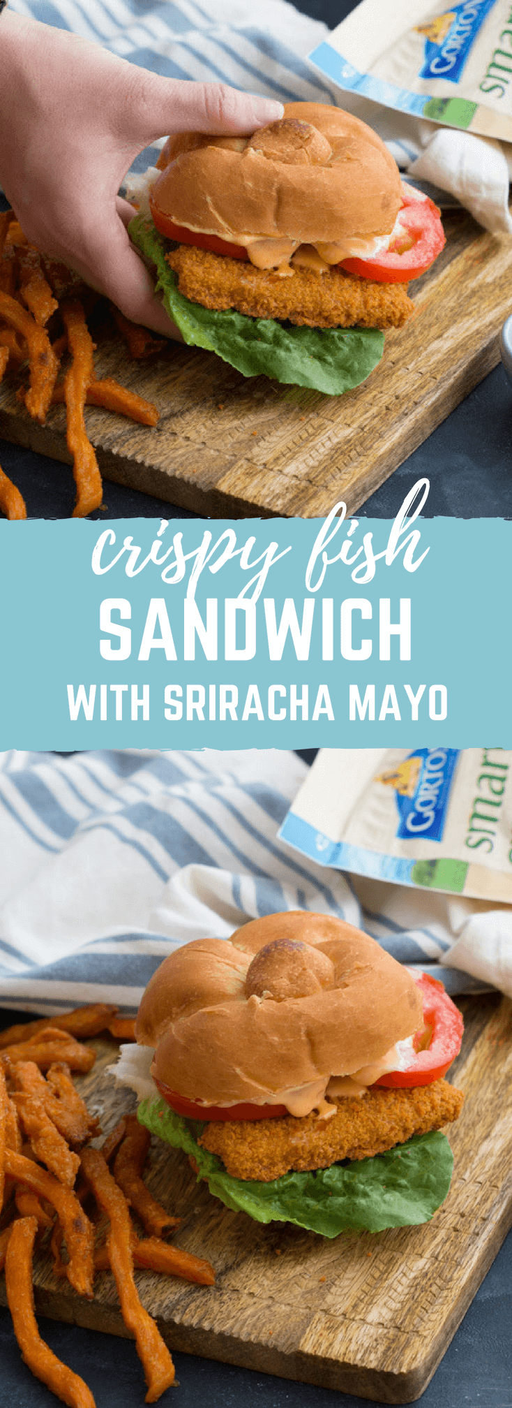 Want to bring home restaurant style flavor and have it on the table in less than 25 minutes? Get this Crispy Fish Sandwich with Sriracha Mayo Dressing on the menu!