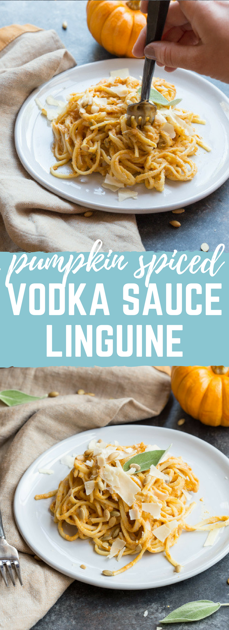 Pumpkin Spice Vodka Sauce Linguine... what adulting looks like on Halloween. Traditional vodka sauce is made with tomatoes and cream, but this recipe has been reinvented with pumpkin puree and whole milk yogurt. 