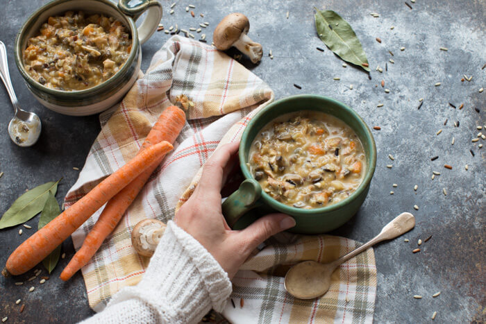 Turkey Wild Rice Soup is sure to hit every feel-good bone in your body! The flavors are rich and earthy, and the rice just gives it that full-bodied, hearty texture that is sure to fill your tummy up with comfort and warmth.