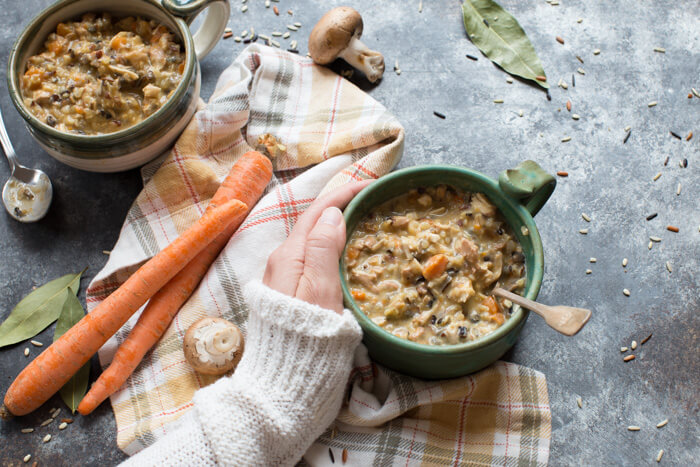 Turkey Wild Rice Soup is sure to hit every feel-good bone in your body! The flavors are rich and earthy, and the rice just gives it that full-bodied, hearty texture that is sure to fill your tummy up with comfort and warmth.