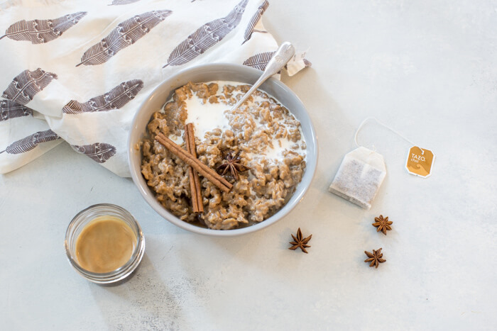 If you're a chai latte lover but like to live on the dark (errr caffeinated) side with espresso this Dirty Chai Latte Oatmeal is for you. Creamy oatmeal infused with chai tea and drowned in a shot of espresso. Breakfast of champions.