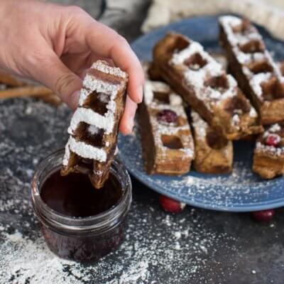 If the name of these pillowy, seasonal breakfast treats does not want to make you jump for joy, then I don’t know what will! Gingerbread Waffle French Toast Sticks