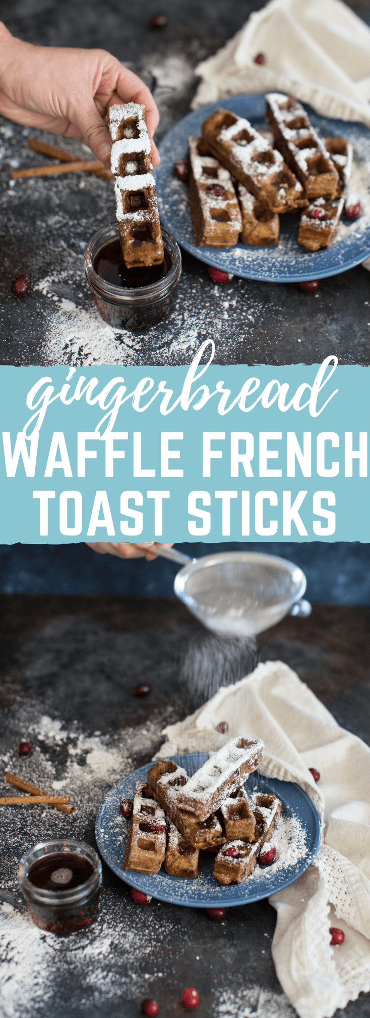 If the name of these pillowy, seasonal breakfast treats does not want to make you jump for joy, then I don’t know what will! Gingerbread Waffle French Toast Sticks