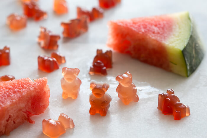 Homemade Sour Watermelon Fruit Chews. An easy whole fruit gummy bears recipe made with watermelon juice. Kids love these gummies! 