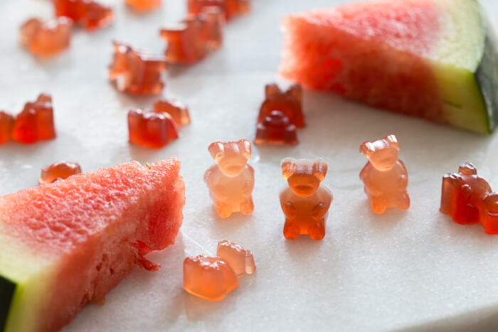 Homemade Sour Watermelon Fruit Chews. An easy whole fruit gummy bears recipe made with watermelon juice. Kids love these gummies! 