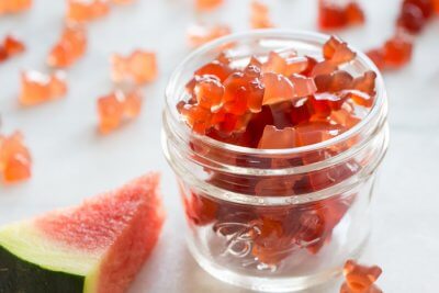 Homemade Sour Watermelon Fruit Chews. An easy whole fruit gummy bears recipe made with watermelon juice. Kids love these gummies!