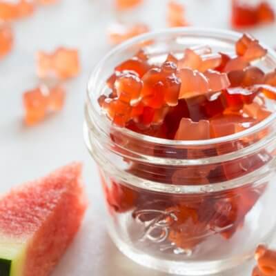 Homemade Sour Watermelon Fruit Chews. An easy whole fruit gummy bears recipe made with watermelon juice. Kids love these gummies!