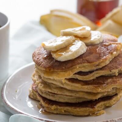 Paleo Banana Coconut Flour Pancakes, a gluten free dairy free pancake recipe for fluffy paleo banana pancakes made with coconut flour.