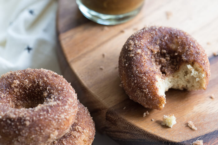 Gluten Free Cinnamon Sugar Cake Donuts... the best homemade gluten free donut you'll ever eat. 