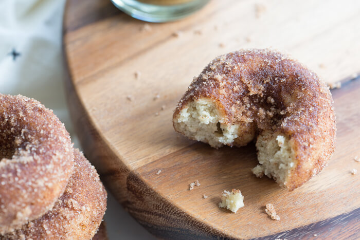 Gluten Free Cinnamon Sugar Cake Donuts... the best homemade gluten free donut you'll ever eat. 