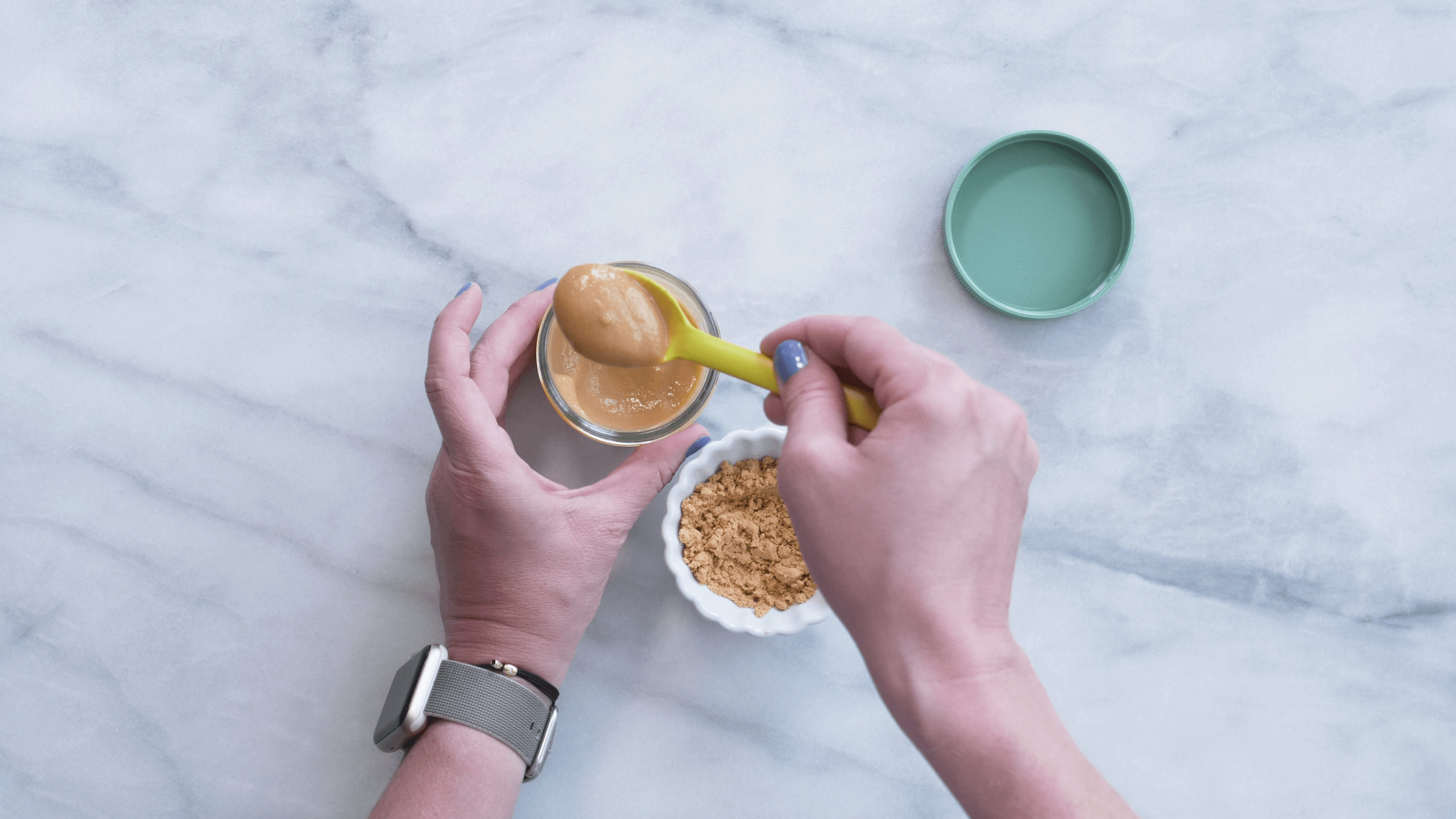 Add powdered peanut butter to puree. With the latest research suggesting early peanut introduction, we've rounded up 8 ways on how to feed peanut butter to baby.