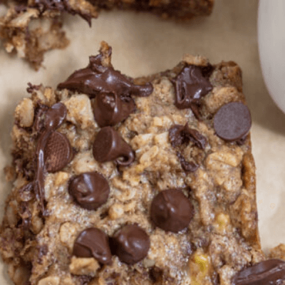 Soft Baked Almond Butter Banana Oat Bars Gluten Free Vegan Snack