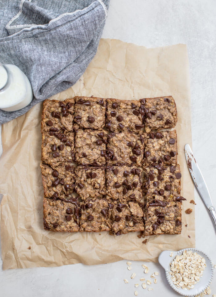 Soft Baked Almond Butter Banana Oat Bars