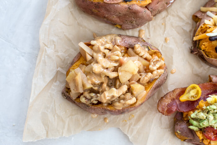 Change the breakfast game with these sweet and savory Breakfast Sweet Potatoes 6 Ways by trying a different flavor combination throughout the week.