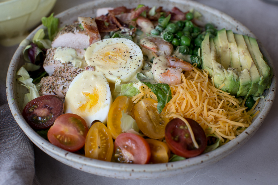 cobb salad, cobb salad recipe, cobb salad dressing, cobb salad calories