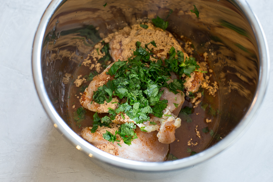 frozen chicken breast in instant pot with taco seasoning and cilantro