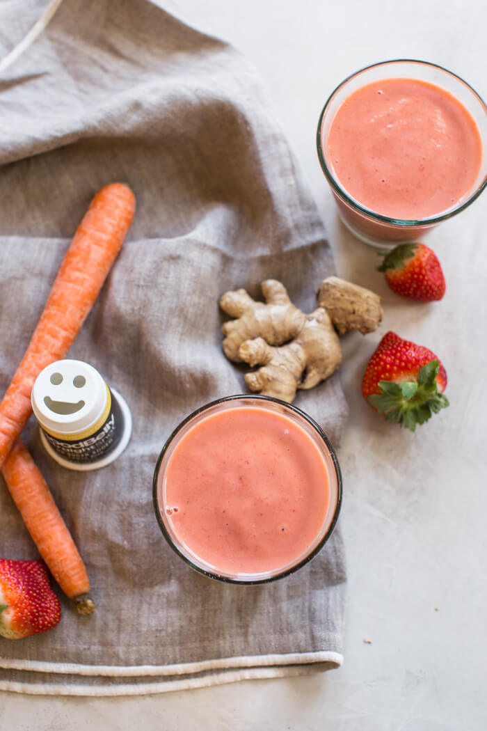 probiotics for kids and babies, strawberry ginger probiotic smoothie
