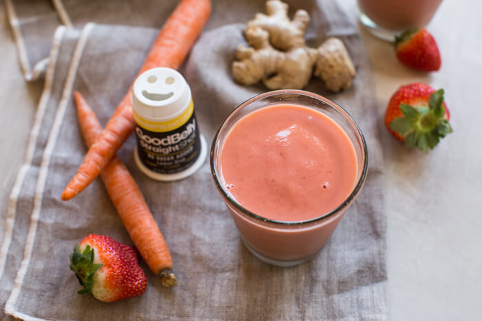 probiotics for kids and babies, strawberry ginger probiotic smoothie