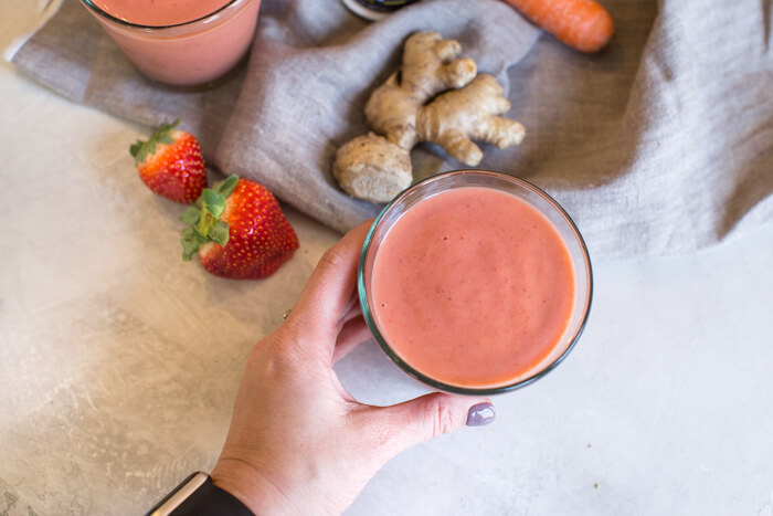 probiotics for kids and babies, strawberry ginger probiotic smoothie