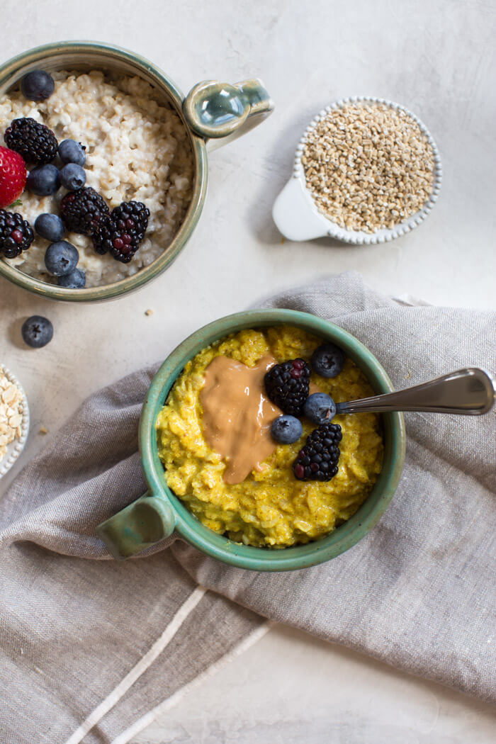 Need more high protein breakfast ideas? Turmeric oats with cottage cheese are protein packed and a tasty way to start your day.