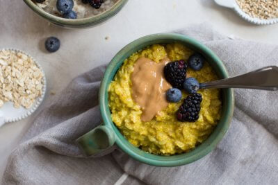 Need more high protein breakfast ideas? Turmeric oats with cottage cheese are protein packed and a tasty way to start your day.