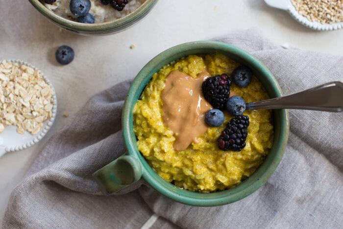 High Protein Breakfast Ideas Turmeric Oats With Cottage Cheese