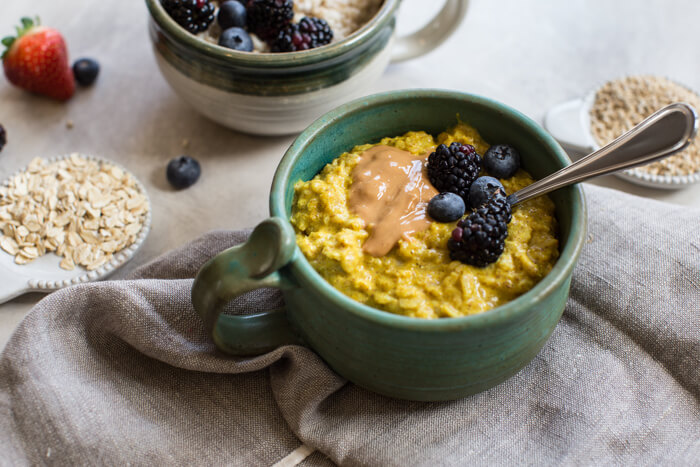Need more high protein breakfast ideas? Turmeric oats with cottage cheese are protein packed and a tasty way to start your day.