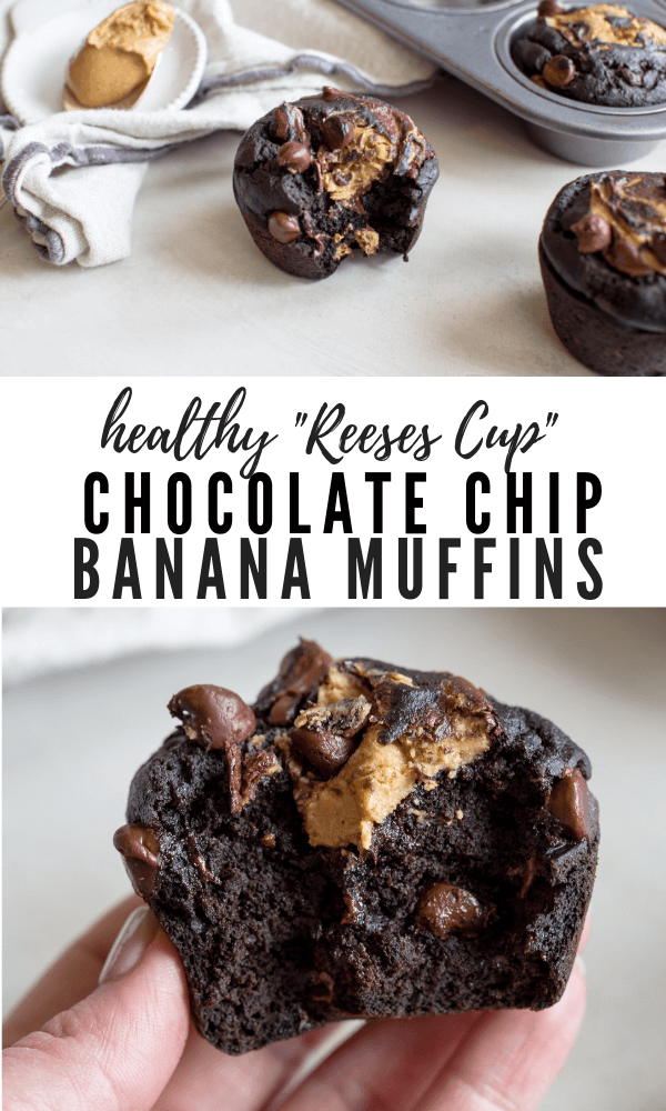 healthy chocolate chip muffins gluten free coconut flour banana peanut butter 