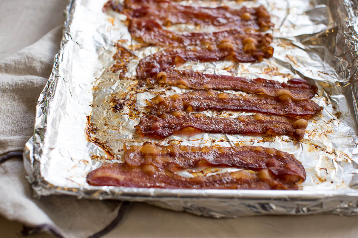 protein in bacon after baking in the oven