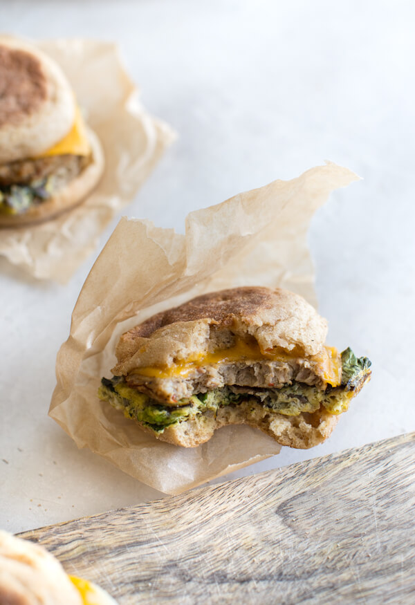 Freezer Breakfast Sandwiches that are healthy, loaded with veggies, and make an easy breakfast meal prep!