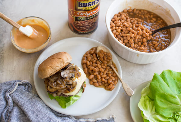 Mushroom Swiss Burger = the best gourmet burger recipe you’ve ever tasted. Complete with the best burger seasoning recipe and simple burger sauce for a juicy homemade mushroom beef burger! 